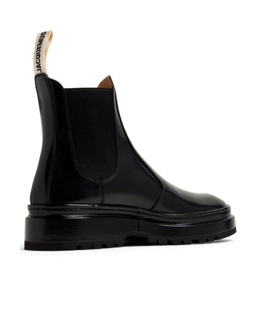 Jacquemus Black Les Chelsea Pavane Leather Boots for men