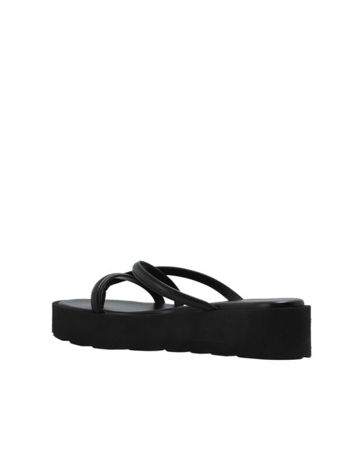 Gianvito Rossi Black Platform Strappy Slides