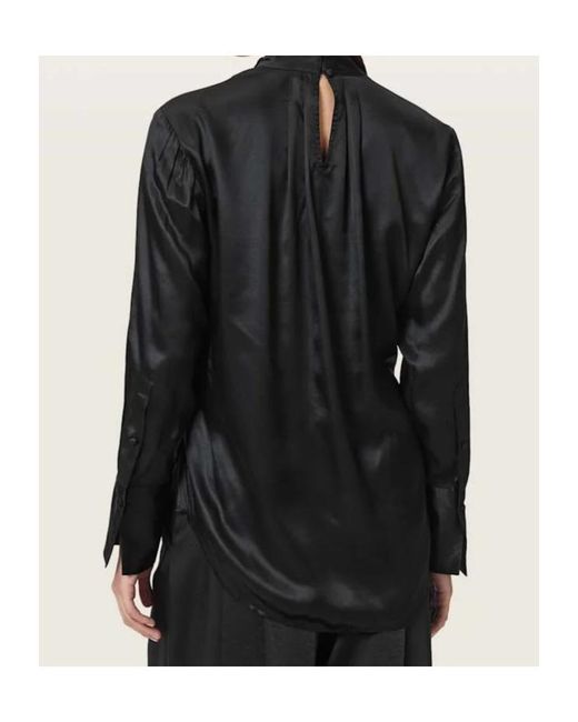 AllSaints Black Pleated Top