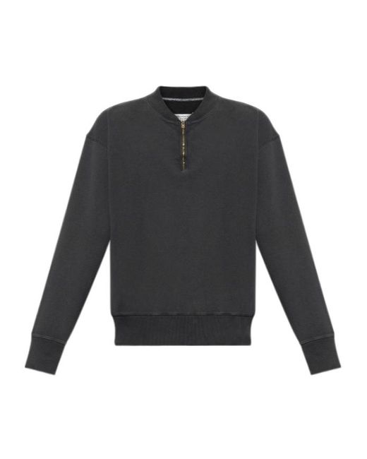 Maison Margiela Gray Half-Zip Cotton Sweatshirt for men