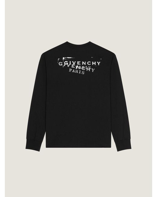 Givenchy Black Stamp Printed Long-Sleeved T-Shirt for men