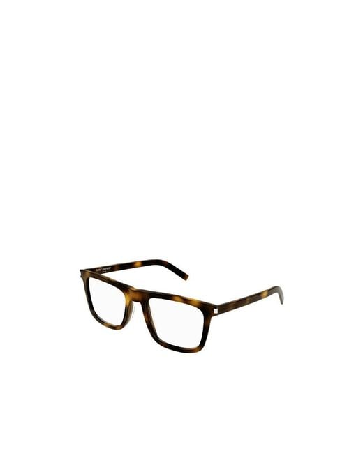 Saint Laurent White Eyewear Rectangular Frame Glasses for men