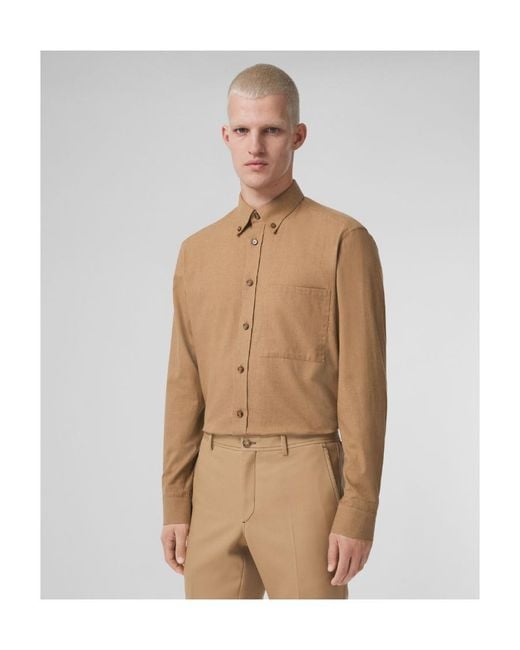 Burberry Natural Patch Pocket Long-Sleeved Shirt for men