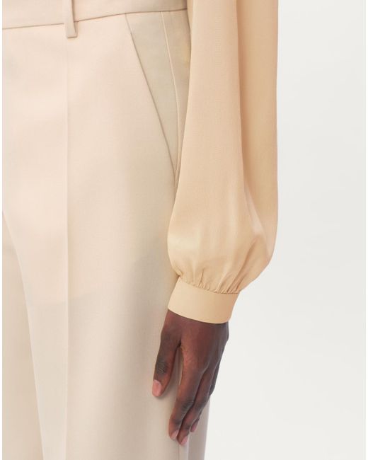 Valentino White Diagonal Dry Wool Trousers