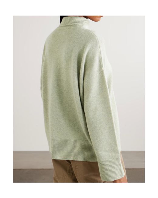 LeKasha Green Organic Cashmere Turtleneck Sweater