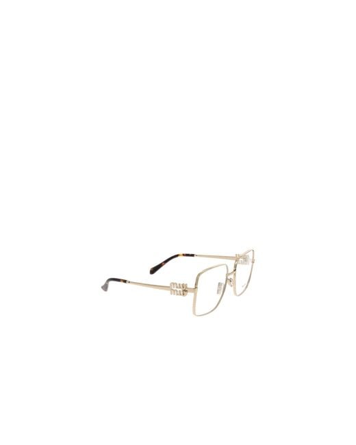 Miu Miu White Eyewear Square Frame Glasses