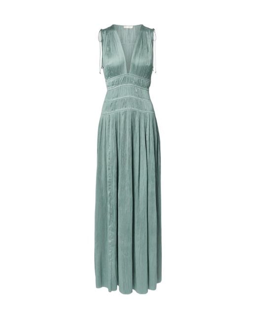 Ulla Johnson Green Tasneem Satin Plissé Gown