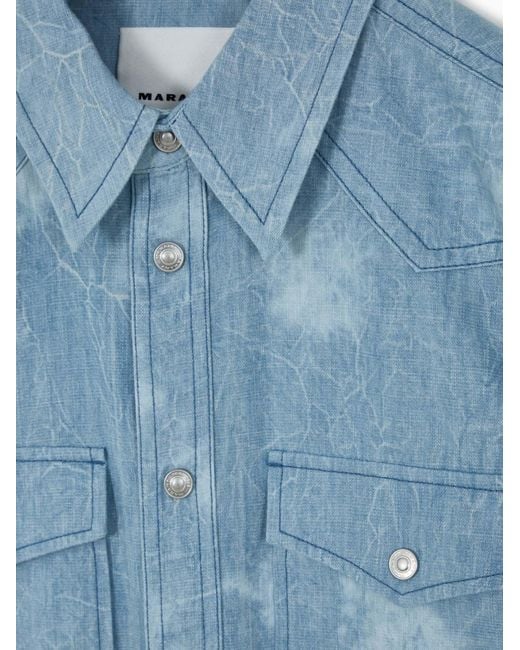 Isabel Marant Blue Tasco Washed Denim Shirt for men