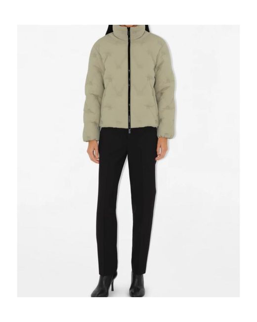 Burberry Green High-Neck Quilted Jacket