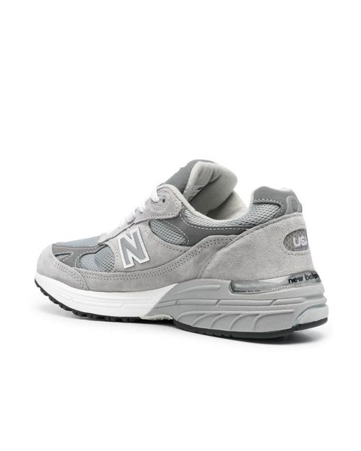 New Balance White 993 Lace-Up Sneakers