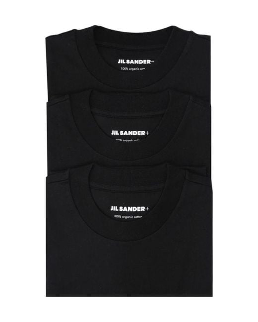 Jil Sander Black Three-Pack Crewneck T-Shirt