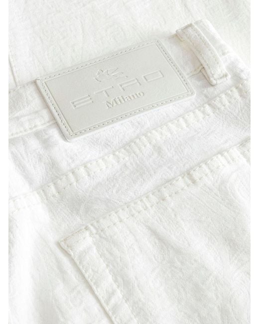 Etro White Logo Patch Straight Leg Jeans for men