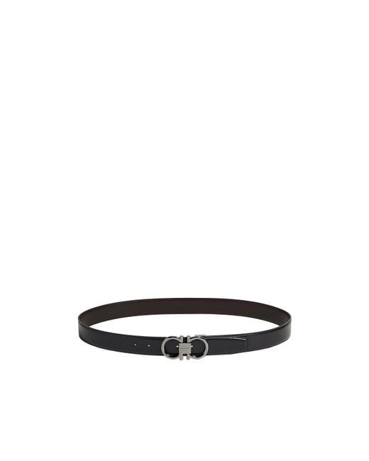 Ferragamo White Ferragamo Reversible Belt for men