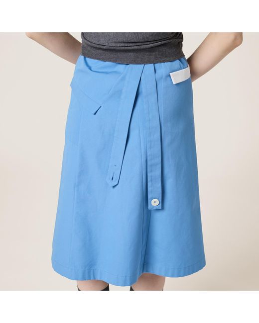 Miu Miu Blue Sleeveless Poplin Dress