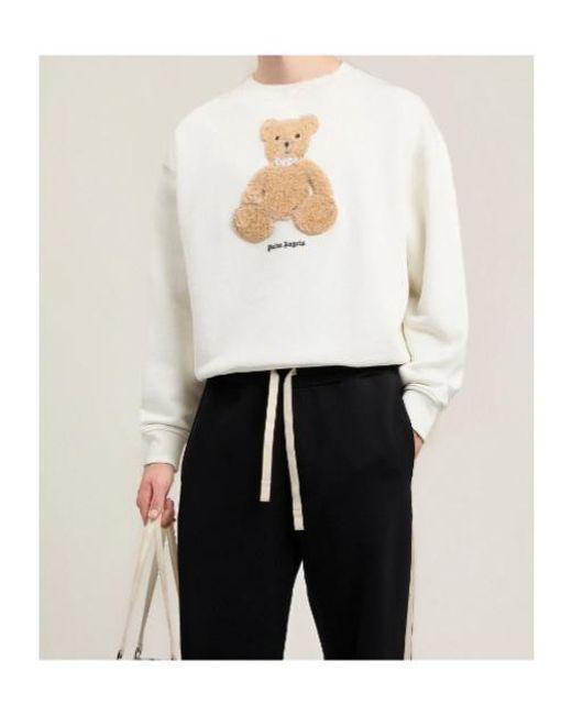 Palm Angels White Bear Patch Sweatshirt for men