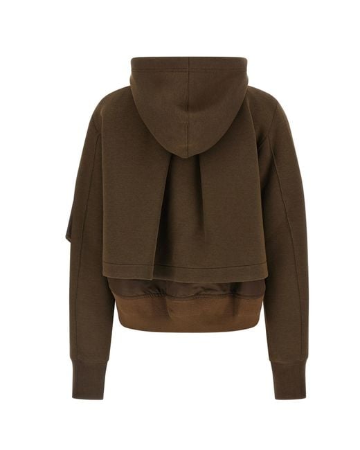 Sacai Brown Long-Sleeve Bomber Jacket