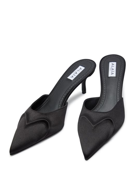 Alaïa Black Satin Mules