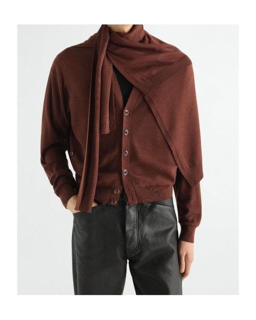Lemaire Brown Trompe L'Oeil Scarf