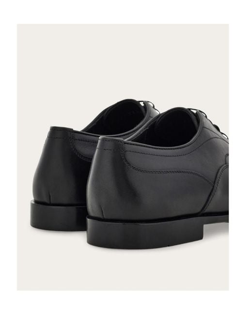 Ferragamo Black Ferragamo Lace-Up Flat Shoes for men