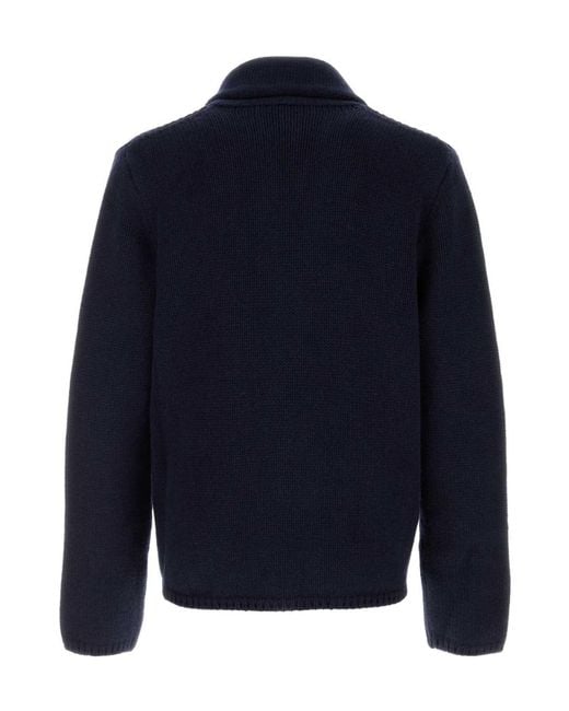The Row Blue Long-Sleeve Knit Cardigan for men