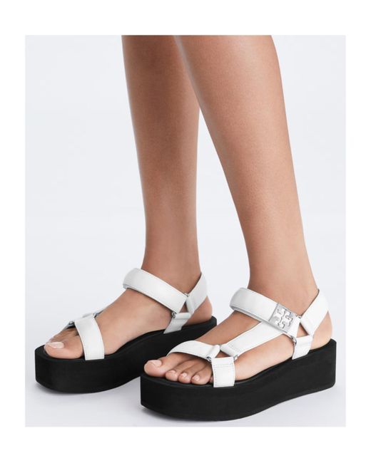 Tory Burch White Mellow Platform Sandals