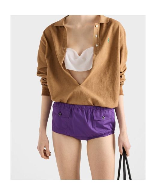 Prada Purple Poplin Shorts