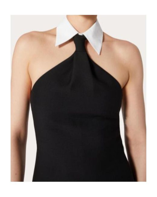 Valentino Black Collar Detailed Sleeveless Mini Dress