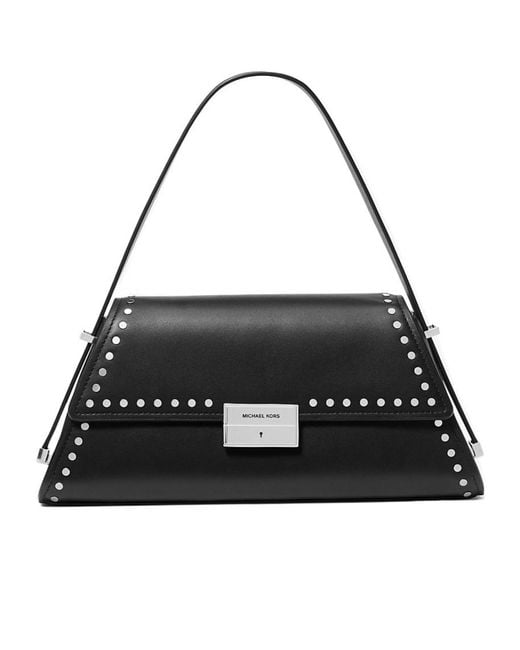 Michael Kors Black Michael Ludlow Medium Studded Shoulder Bag