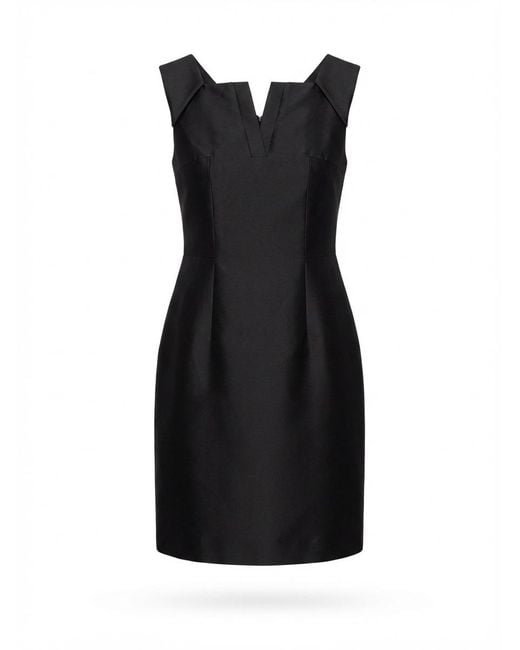 ShuShu/Tong Black Shushu/Tong Lapel Waist-Cinching Straight Dress