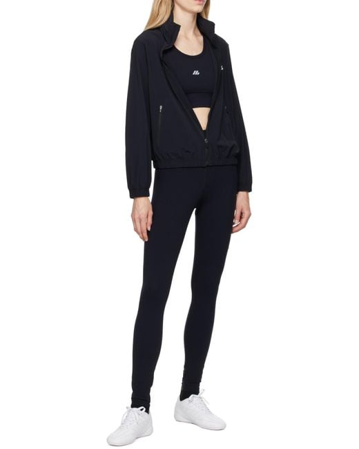 Balenciaga Black Reflective Logo Print Round-Neck Sport Bra