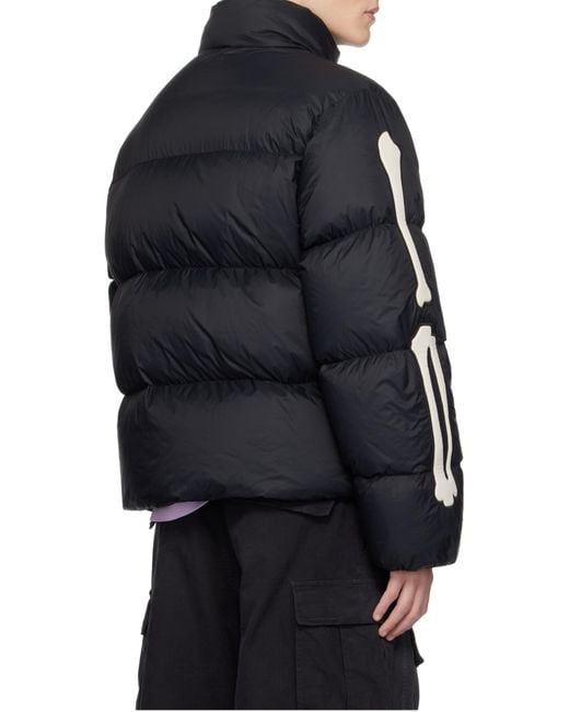 Amiri Black Bones Logo Patch Padded Jacket for men