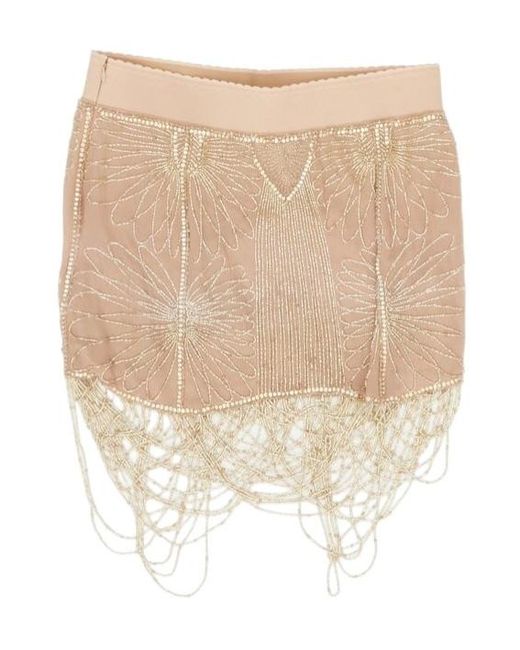 The Attico Natural The Embellished Mini Skirt