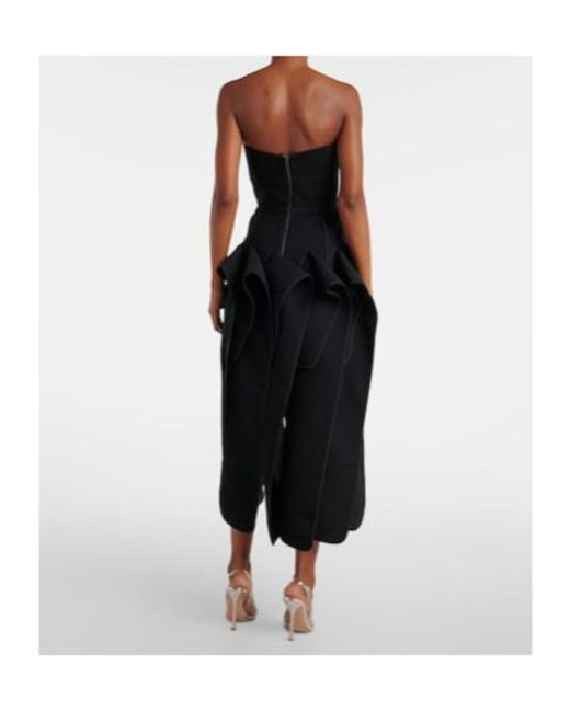 Maticevski Black Breakout Draped Midi Dress