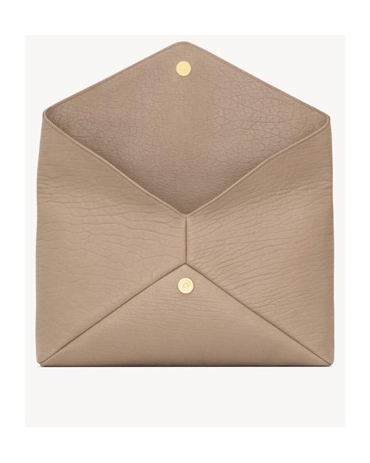 Saint Laurent Natural Busta Logo Clutch Bag for men