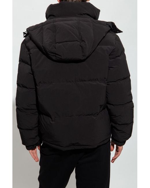 Off-White c/o Virgil Abloh Black Zip-Up Long-Sleeved Puffer Coat for men