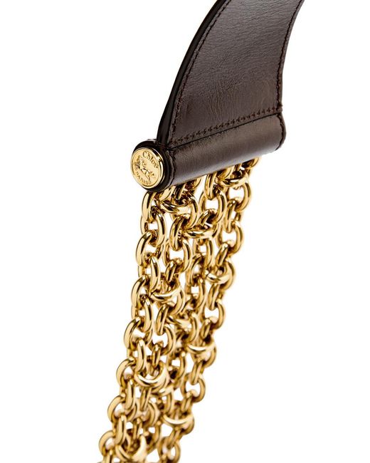 Chloé Brown Glossed Leather Camera Bag
