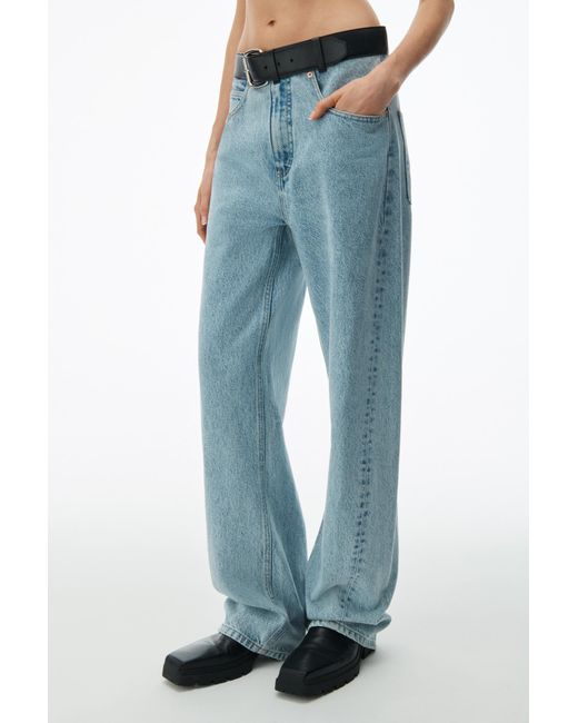 Alexander Wang Blue Low Rise Belted Waist Balloon Jeans