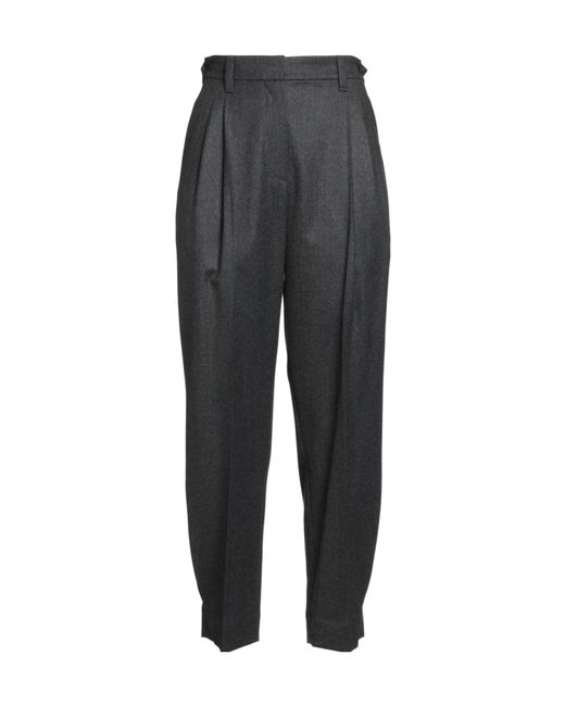 Brunello Cucinelli Gray Flannel Tapered Trousers