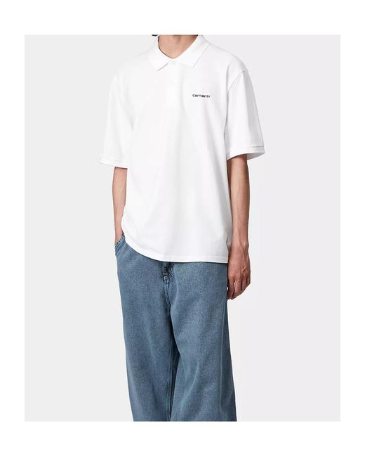Carhartt White Short-Sleeved Polo Shirt for men