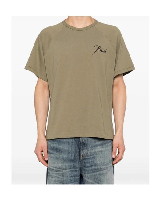 Rhude Green Classique Raglan T-Shirt for men