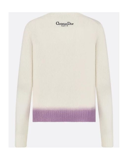 Dior White Embroidered Sweater