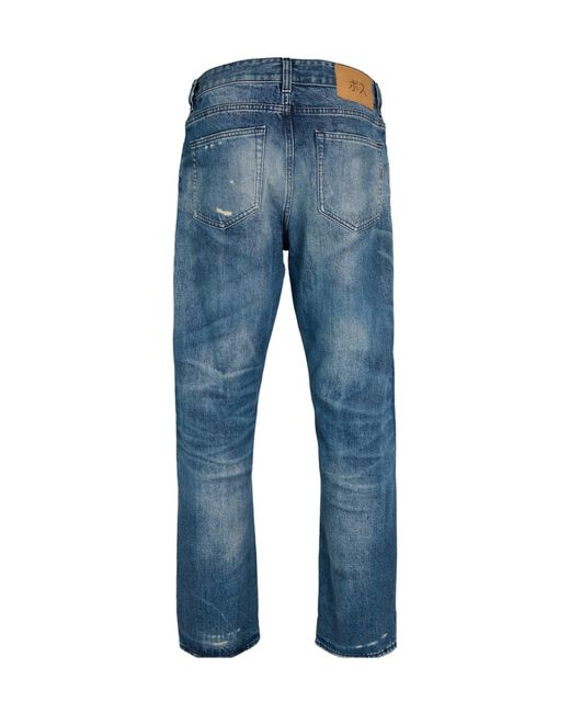 Boss Blue Vintage Distressed Bootcut Jeans for men