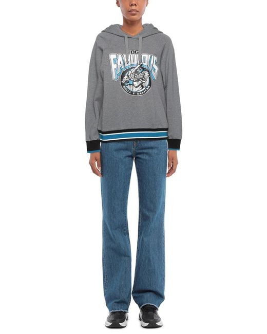 Dolce & Gabbana Gray Striped Hooded Sweatshirt