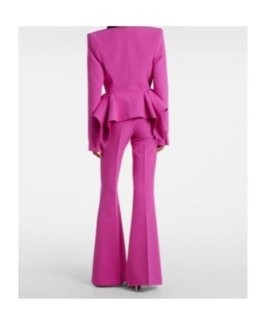 Safiyaa Pink Double-Breasted Peplum Blazer