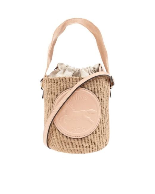 Chloé Natural Chloé Horse Medal Small Bucket Bag