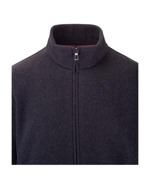 Loro Piana Blue Standing Collar Casual Jacket for men