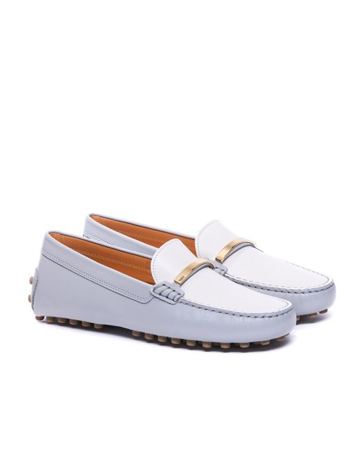 Tod's White Gommino Slip-On Driving Loafers