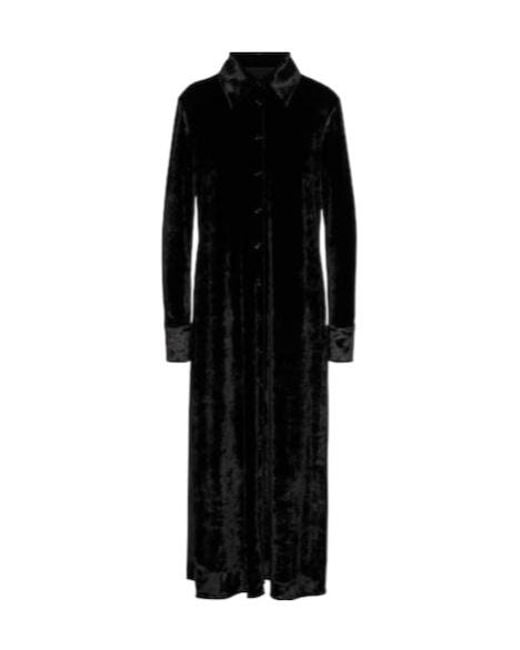 Jil Sander Black Velvet Shirt Dress