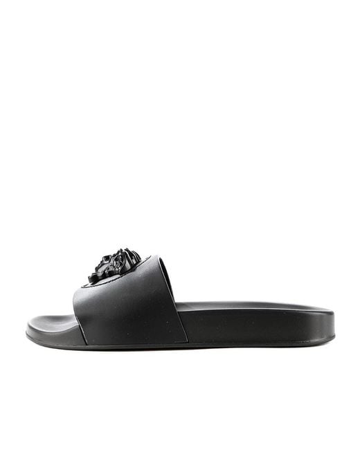 Versace Black Flat Sandals