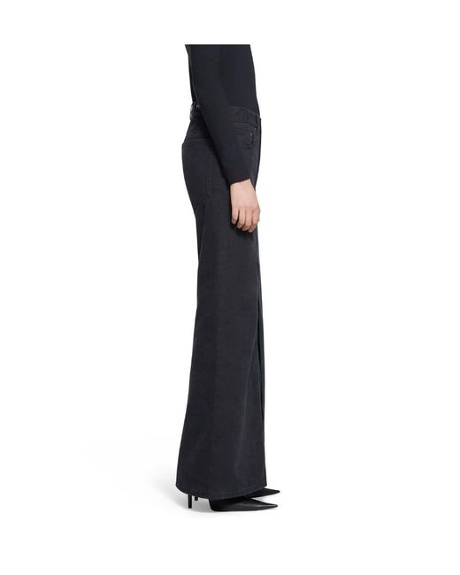 Balenciaga Black Centre Slit Denim Pencil Skirt